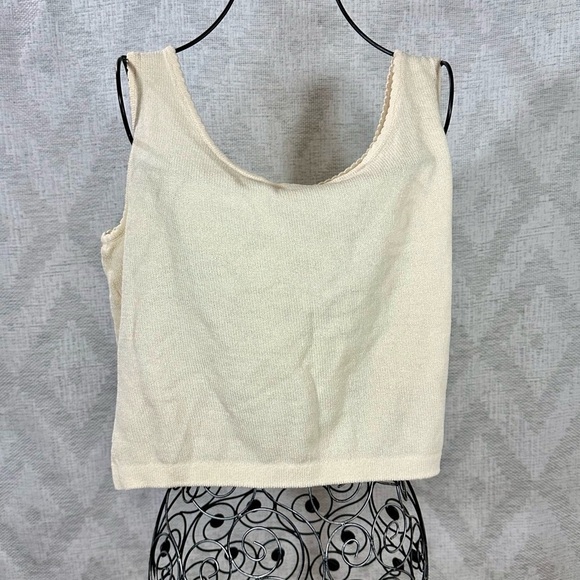 St john santana knit cream tank top size M - Picture 5 of 8